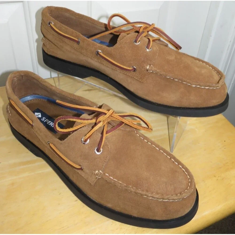 Sperry AO Suede 2 Eye Boat Shoes Brown Men's Size 12 - NWOB